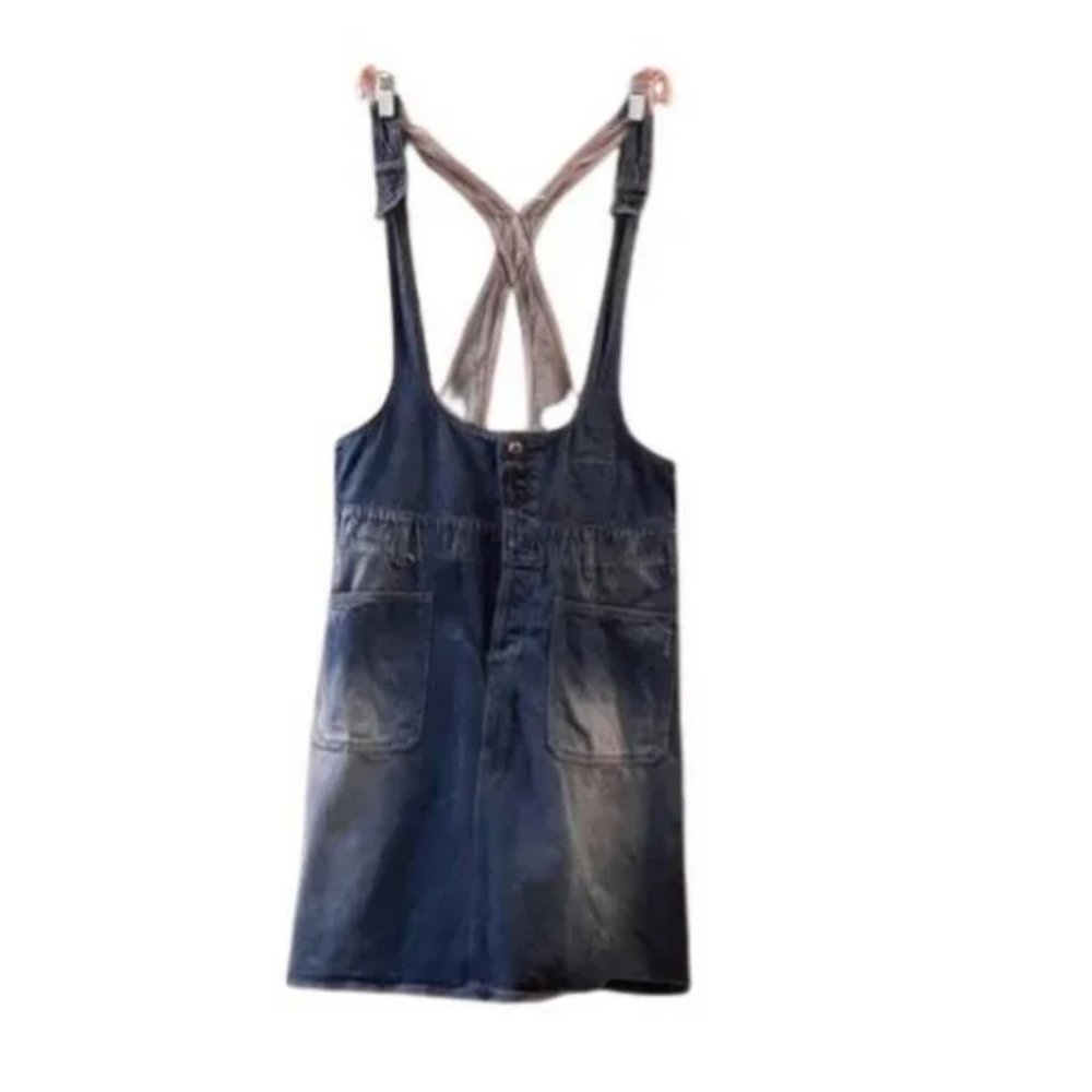 Diesel Industry Women's Bib Overall Dress Size XL Blue Denim Jeans